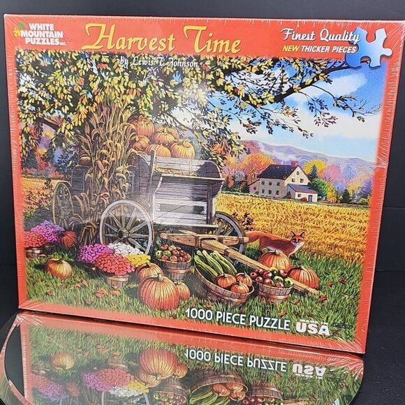 Rare White Mountain Puzzles Harvest Time 1000 Piece Jigsaw Puzzle 9115 SEALED US - Picture 1 of 10